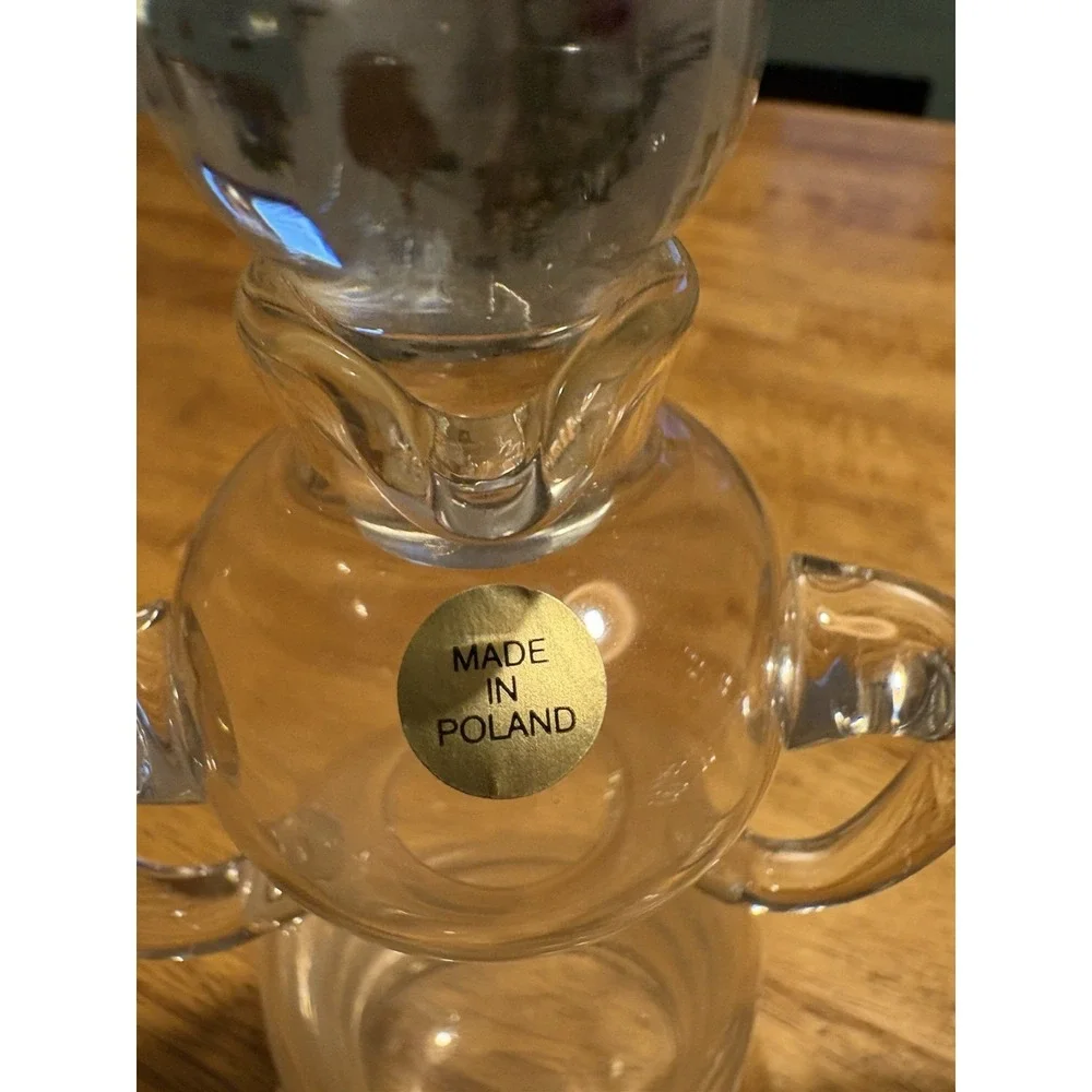 NEW Vintage Neiman Marcus Mr. & Mrs. Oil and Vinegar Cruets Hand-Blown Glass